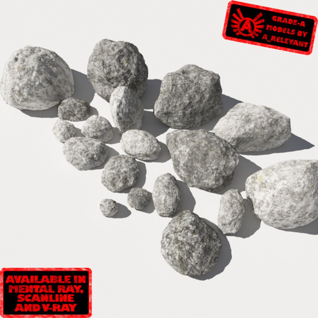 3d 3ds smooth rocks stones