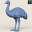 Emu-Vogel, druckfertiges 3D-Modell