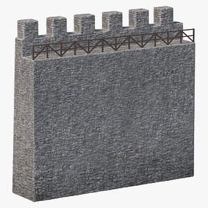 3D model Medieval Wall Segment 01