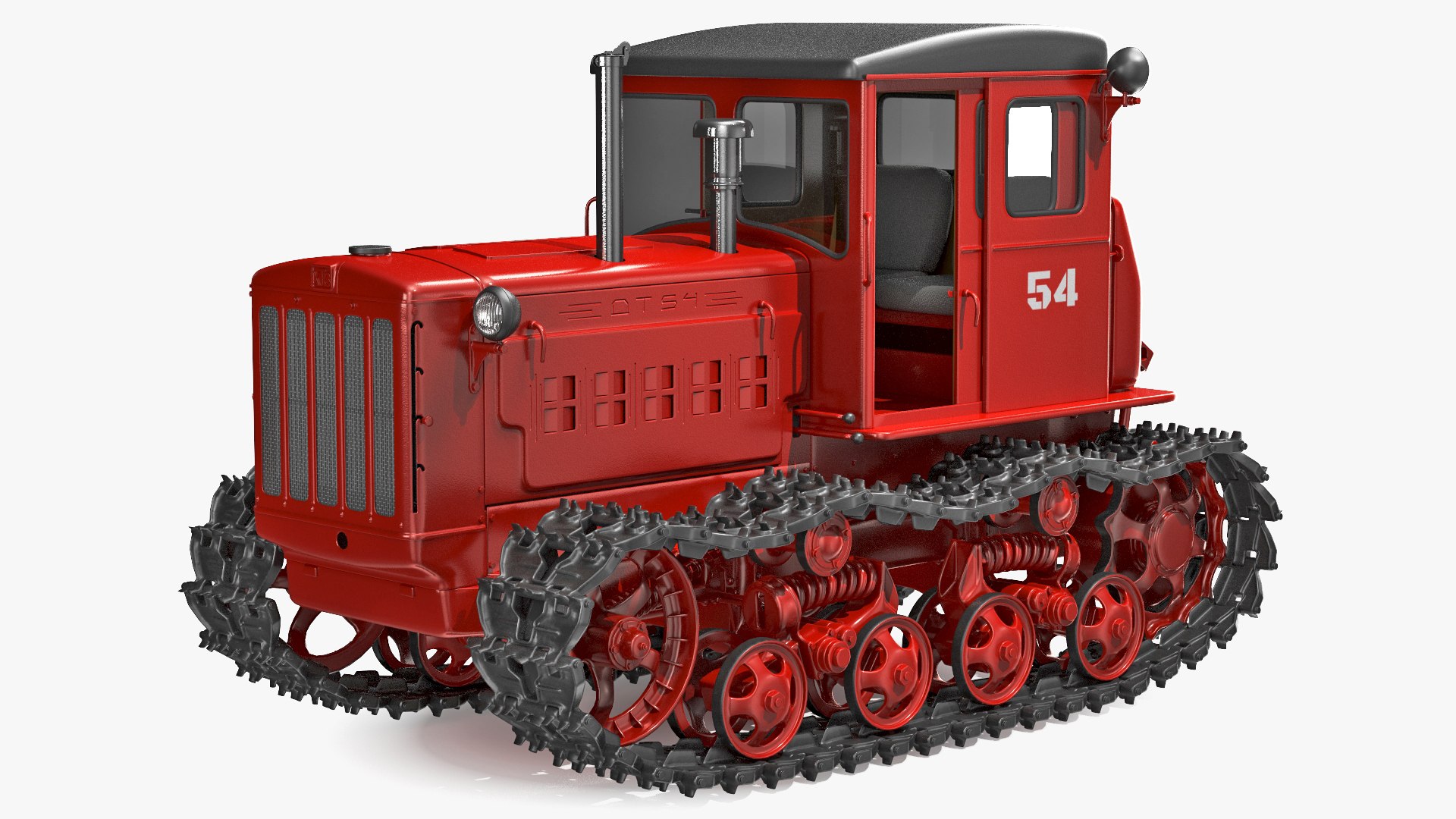 Soviet Crawler Tractor DT54 Rigged 3D model preview