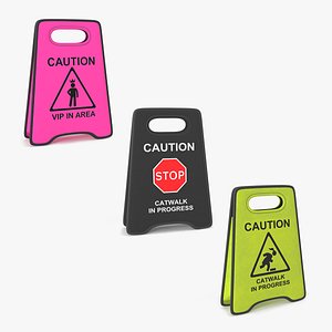 Warning Boards Collection 3D
