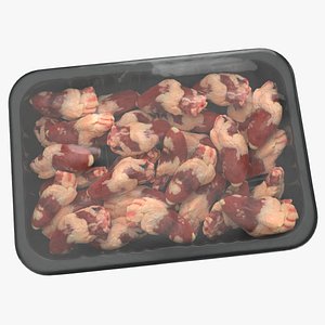 Fresh Chicken Heart Tray 3D model