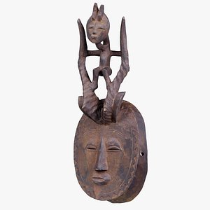 Afrikan Mask Carved Wood 49 Remastered