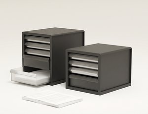 3D Low-Poly Desktop Drawer Sorter model