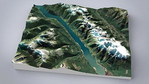 Mountain landscape Canoe Mountain British Columbia Canada 3D model