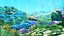 3D Cartoon Underwater Coral Reef Habitat Ocean Versione 2