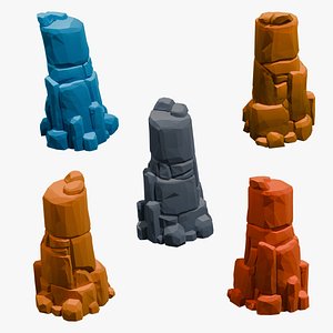 3D Stylized Desert Rock 3D Model for Environments