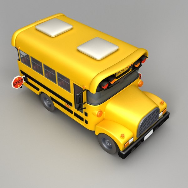 cartoon school bus 3d model