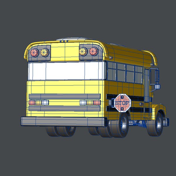 cartoon school bus 3d model