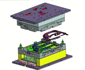3D CAD Model   Auto Door Panel Mould  Plastic Injection Car Spare Parts