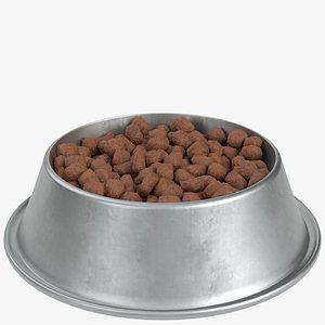 3D Dog bowl with food