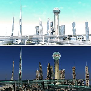 Realistic Future City 2 Day and Night Collection