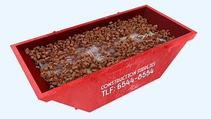 3D model Industrial Container with broken bricks