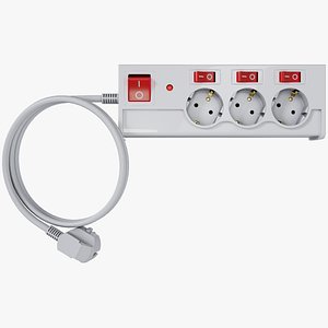 Power strip on 3 sockets