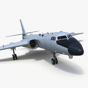 3D Xian H-6 China Strategic Bomber without Armament Rigged for Cinema 4D model