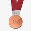 3D Paralympic Games Bronze Award Medal Red Ribbon