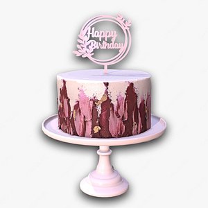 Elegant Hibiscus Buttercream Birthday Cake