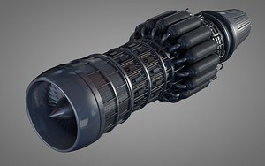 Detailed Jet Turbine Engine