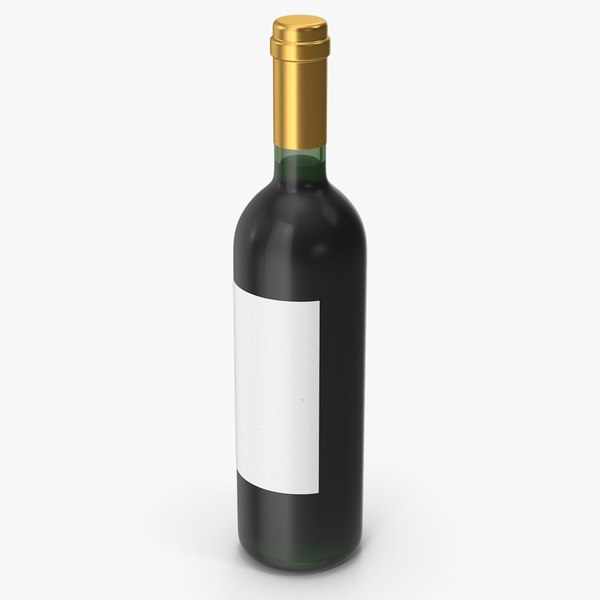 Gold Wine Bottle 3D