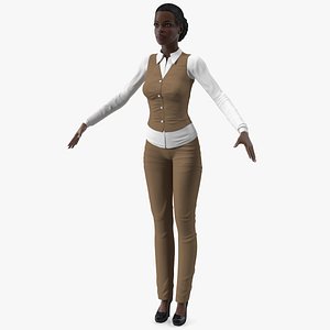 3D dark skin business style model