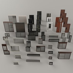 3D model Modern Japan doors and windows