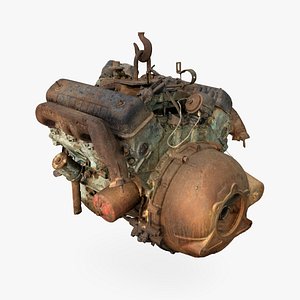 Old Rusty Y-Block V8 Engine