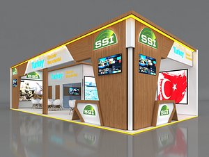 3D Booth Exhibition Stand Stall 13x6m Height 360 cm 2 Side Open