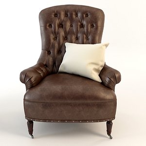 3ds max armchair tufted leather