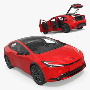 2025 Toyota Prius Red Rigged for Cinema 4D model