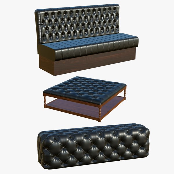 3d Chesterfield Sofa Coffee Table With Restaurante TurboSquid 1948771