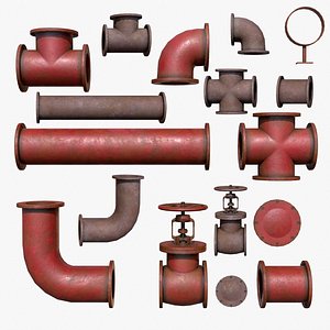 industrial pipes pbr 3D model