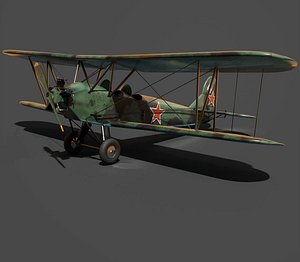 3D Soviet Po-2  Night Witch  Aircraft - Low-Poly Efficient Asset model