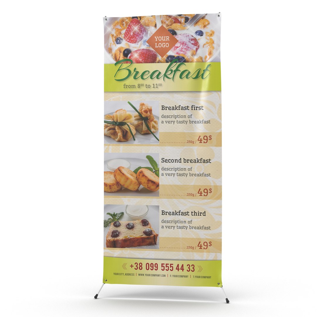 Banner Stand 3D model preview
