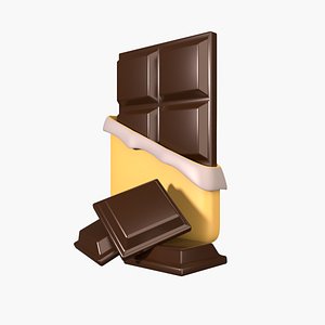 3D Chocolate Bar 3D Illustration model