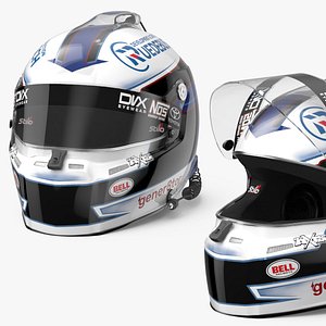 NASCAR Race Helmet with Blue Graphics