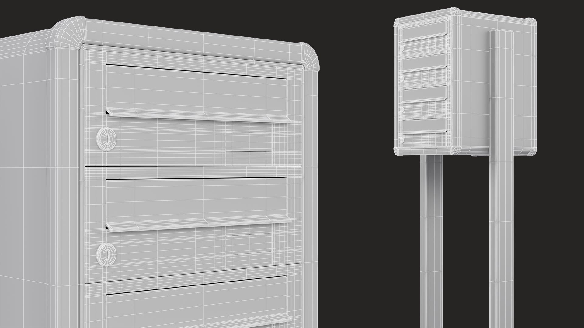 Mailbox System Briefkastenanlage 3D Model TurboSquid 1836012