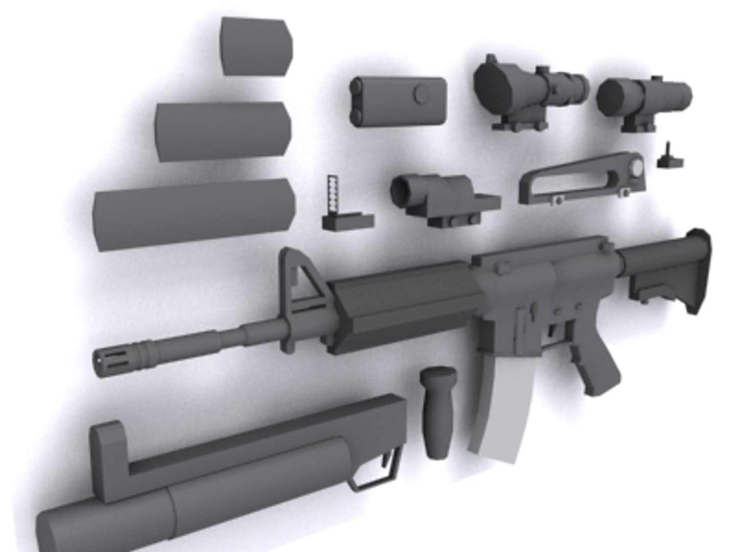 3d Model Special M4 Sopmod