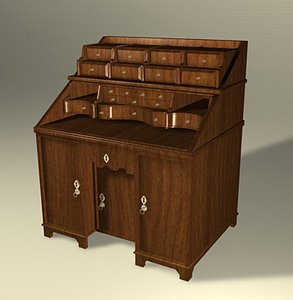antique writing desk cabinet dxf