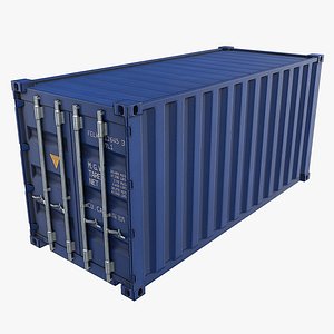 3D 20ft Shipping Container - Blue