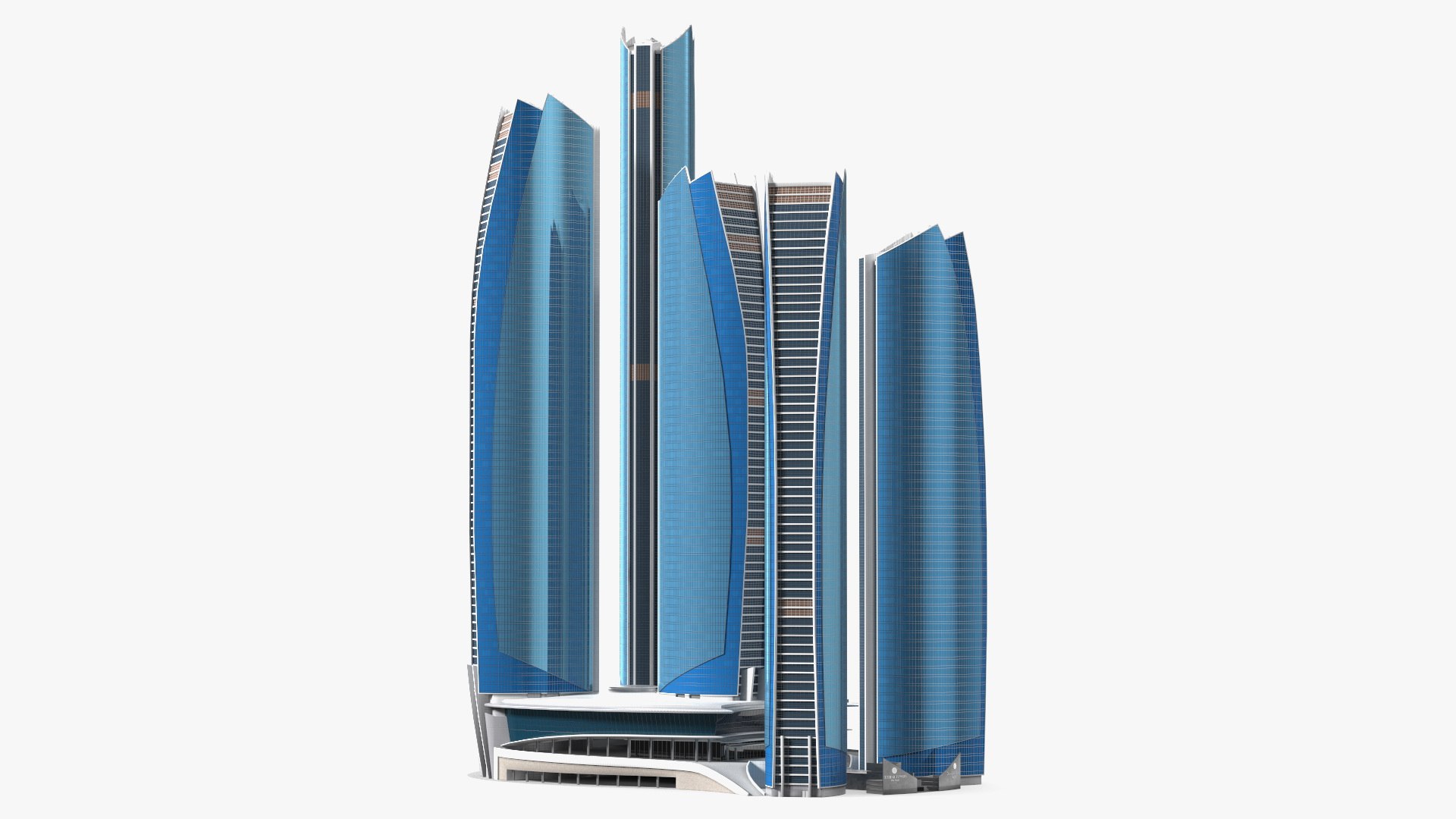Etihad Towers 3D model preview