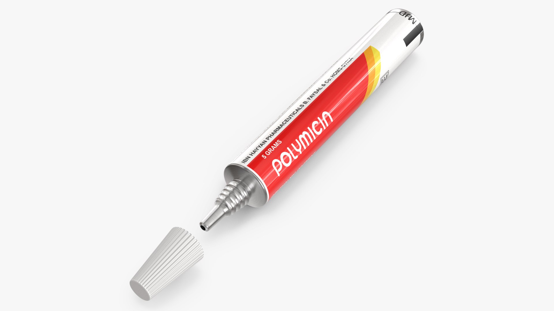 Medical Aluminum Ointment Tube Polymicin 3D model preview
