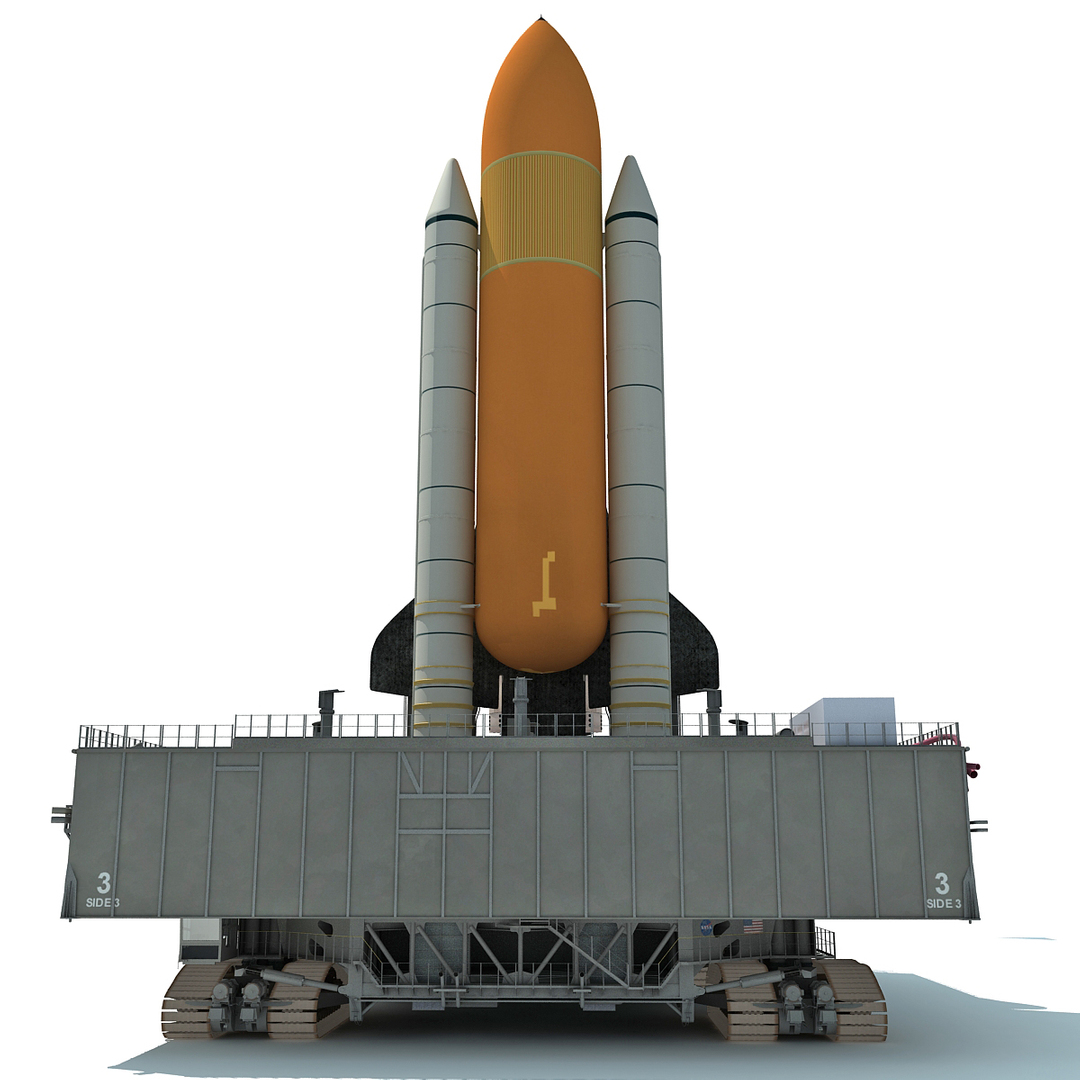 nasa crawler launch space shuttle 3d model