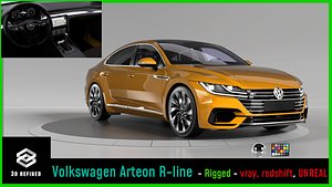 VolksWagen Arteon R-line -Rigged and Render Ready-unreal-vray-redshift