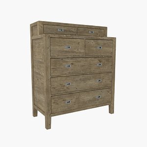Crate and Barrel - Morris Ash Grey 5 Drawer Chest with Hutch