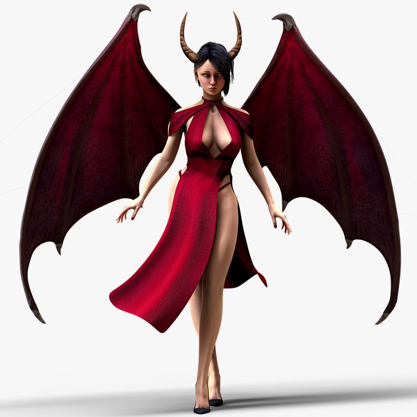 Succubus Female- Realistic Fantasy Demon Lust-Temptress - Cute Animated Rigged Game Ready model