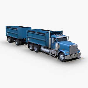 freightliner fld 120 dump truck 3D
