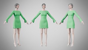 Dress 51 Bud Green 3D