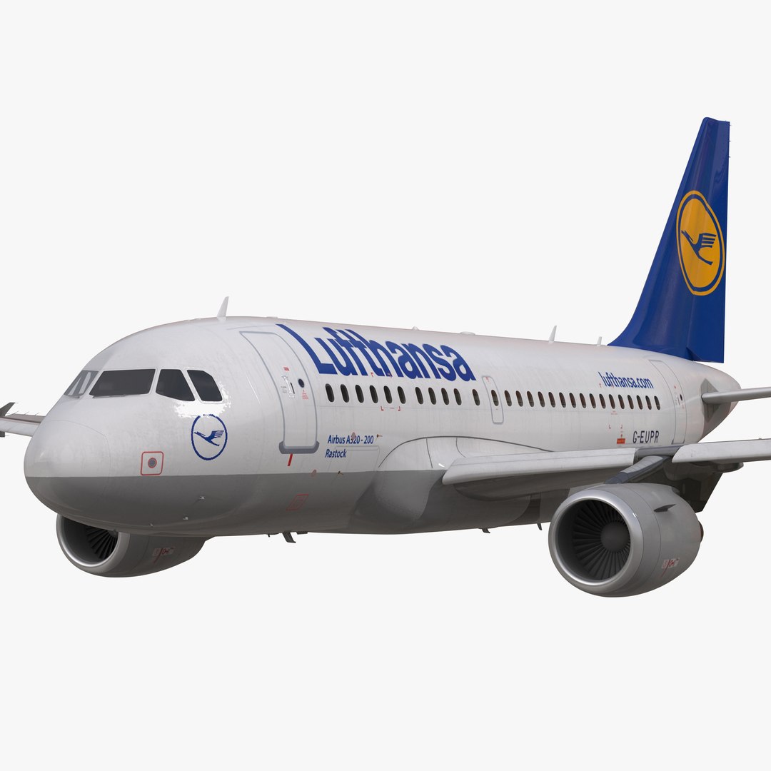 Airbus A318 Lufthansa Rigged 3D Model 3D model preview