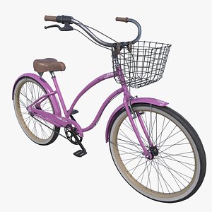 Realistic Beach Cruiser Bike Woman