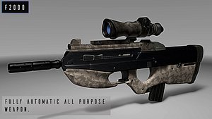 3D fn herstal f2000 assault rifle model
